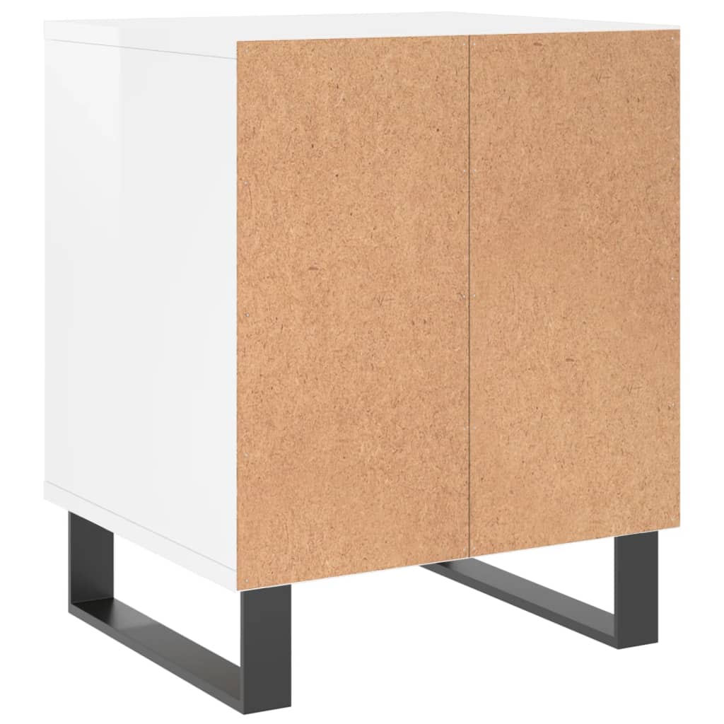 vidaXL Noptiere, 2 buc., alb extralucios, 40x35x50 cm, lemn compozit