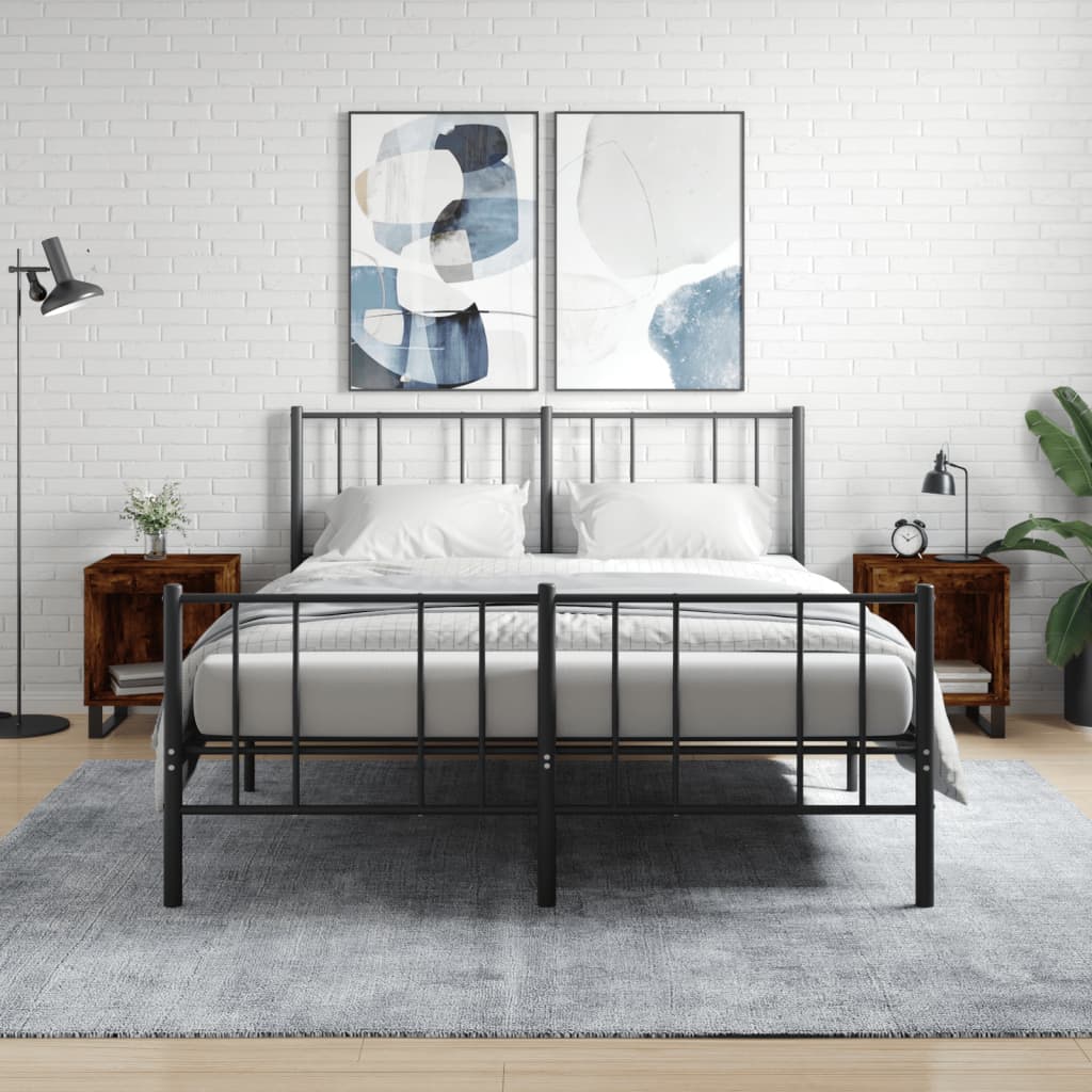 vidaXL Noptiere, 2 buc., stejar fumuriu, 40x35x50 cm, lemn compozit vidaXL Noptiere, 2 buc., stejar fumuriu, 40x35x50 cm, lemn compozit