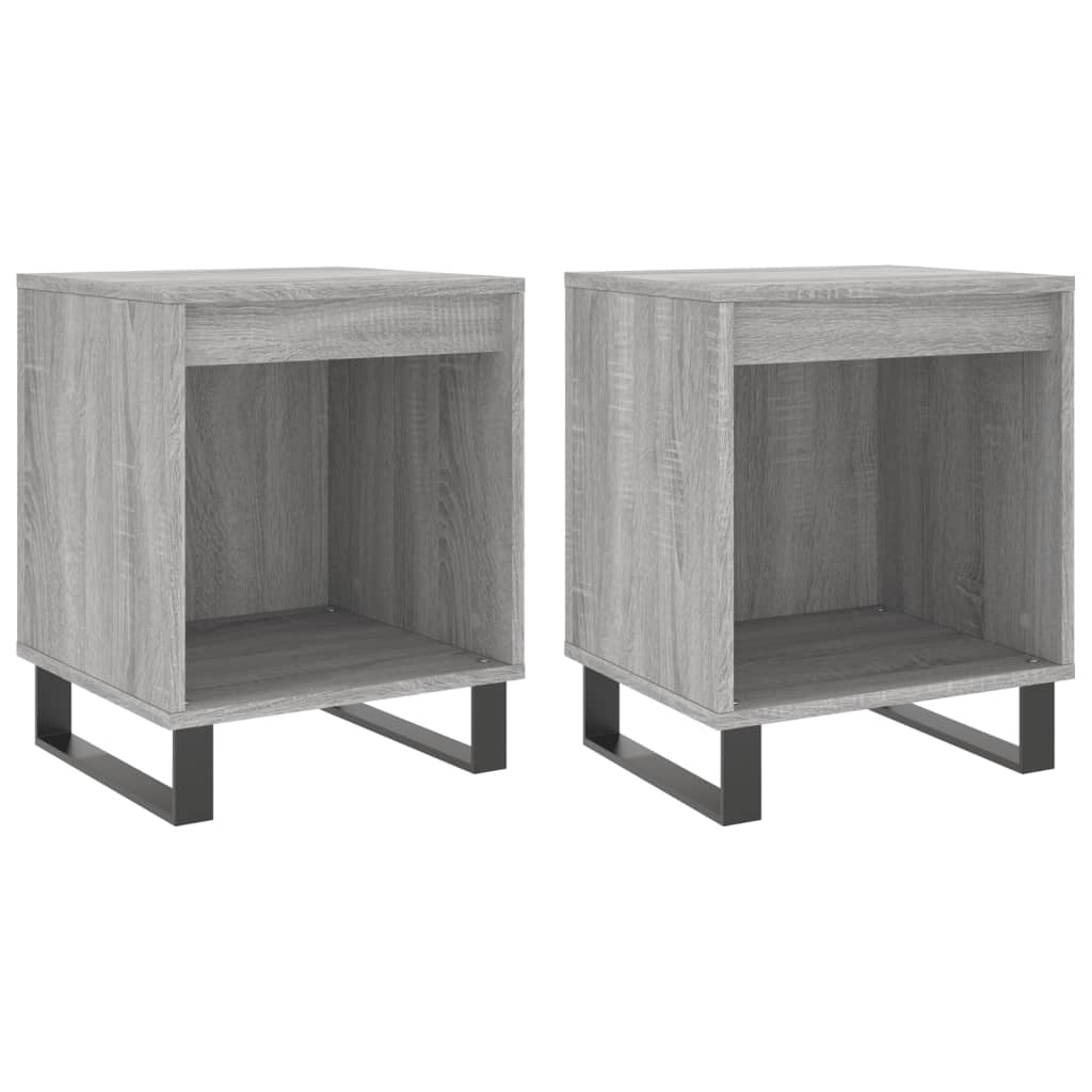 vidaXL Noptiere, 2 buc., gri sonoma, 40x35x50 cm, lemn compozit vidaXL Noptiere, 2 buc., gri sonoma, 40x35x50 cm, lemn compozit