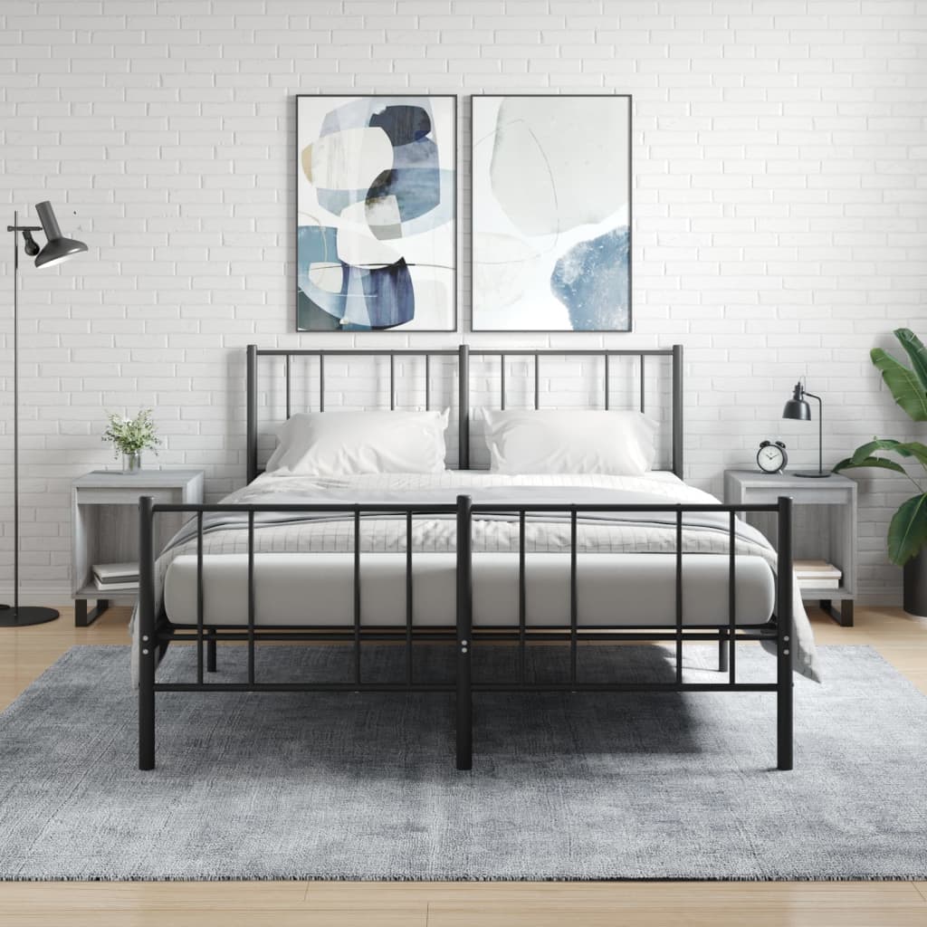 vidaXL Noptiere, 2 buc., gri sonoma, 40x35x50 cm, lemn compozit vidaXL Noptiere, 2 buc., gri sonoma, 40x35x50 cm, lemn compozit