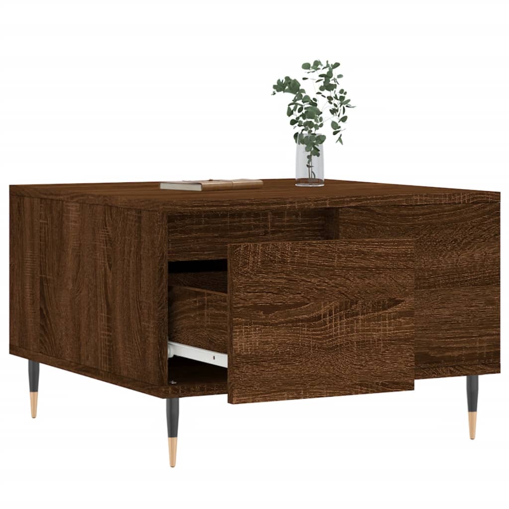 vidaXL Măsuță de cafea, stejar maro, 55x55x36,5 cm, lemn prelucrat vidaXL Măsuță de cafea, stejar maro, 55x55x36,5 cm, lemn prelucrat