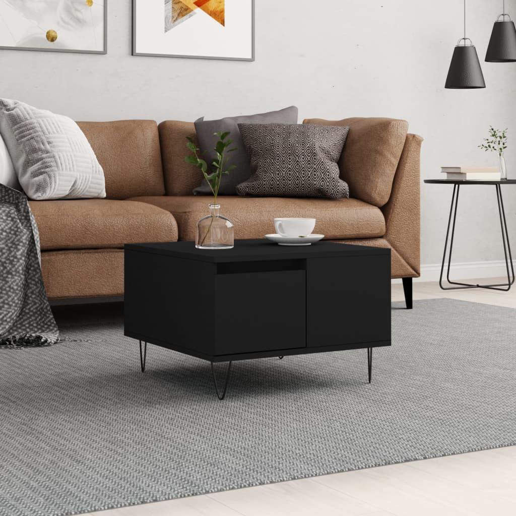 vidaXL Măsuță de cafea, negru, 55x55x36,5 cm, lemn prelucrat vidaXL Măsuță de cafea, negru, 55x55x36,5 cm, lemn prelucrat
