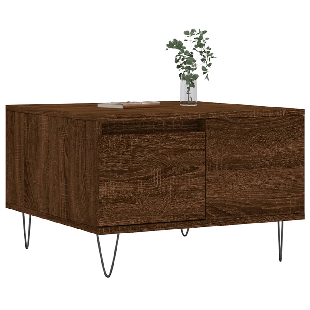 vidaXL Măsuță de cafea, stejar maro, 55x55x36,5 cm, lemn prelucrat vidaXL Măsuță de cafea, stejar maro, 55x55x36,5 cm, lemn prelucrat
