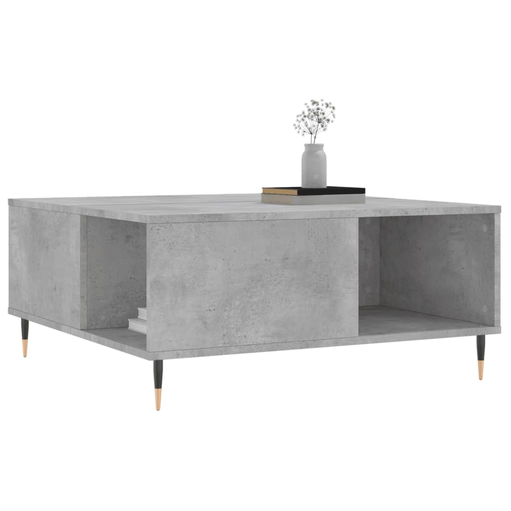 vidaXL Măsuță de cafea, gri beton, 80x80x36,5 cm, lemn prelucrat vidaXL Măsuță de cafea, gri beton, 80x80x36,5 cm, lemn prelucrat