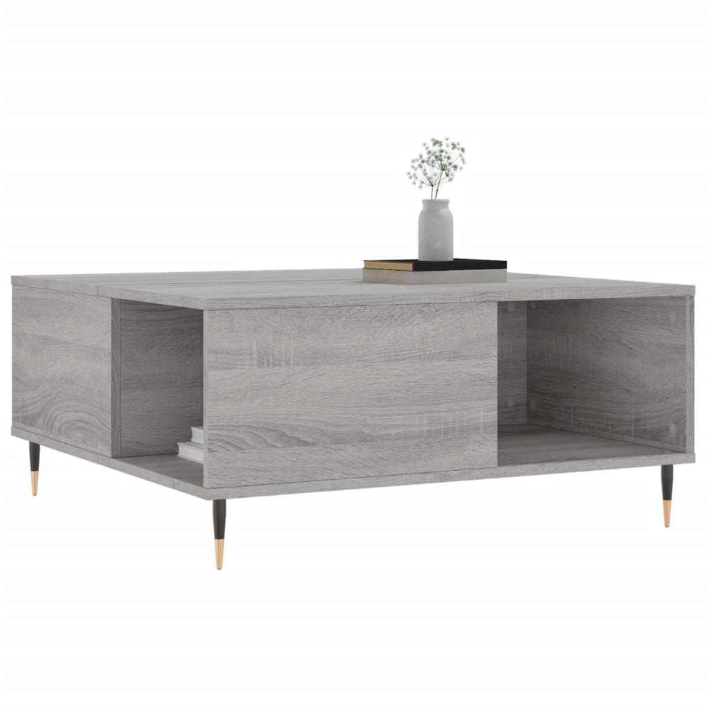 vidaXL Măsuță de cafea, gri sonoma, 80x80x36,5 cm, lemn prelucrat vidaXL Măsuță de cafea, gri sonoma, 80x80x36,5 cm, lemn prelucrat