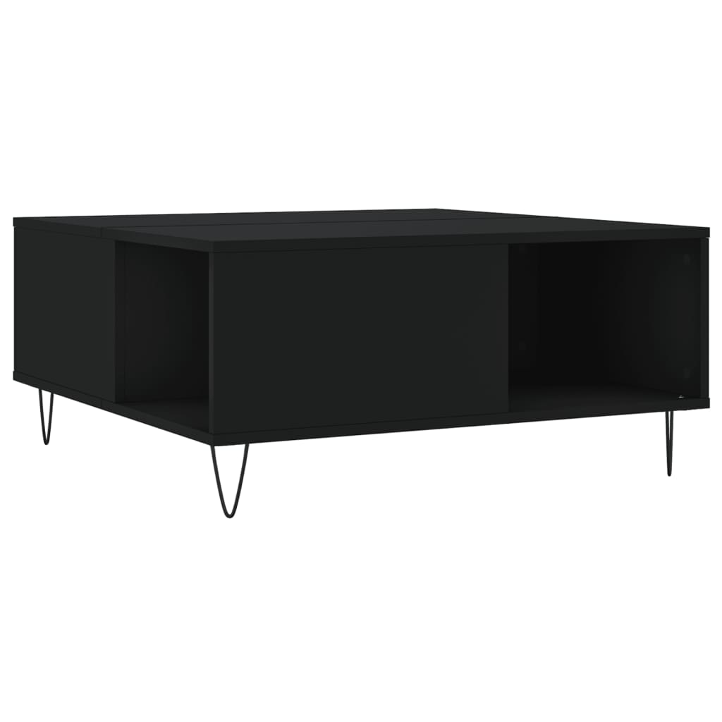 vidaXL Măsuță de cafea, negru, 80x80x36,5 cm, lemn prelucrat vidaXL Măsuță de cafea, negru, 80x80x36,5 cm, lemn prelucrat