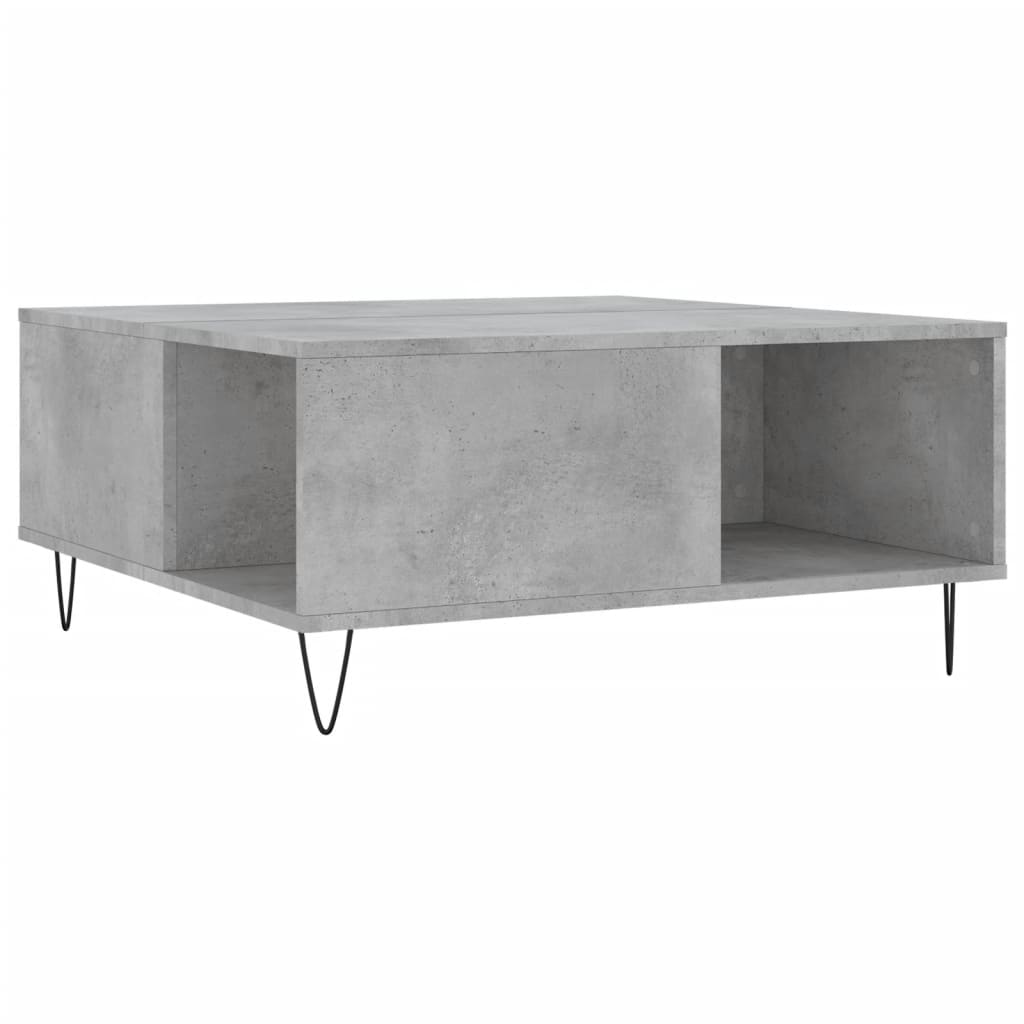 vidaXL Măsuță de cafea, gri beton, 80x80x36,5 cm, lemn prelucrat vidaXL Măsuță de cafea, gri beton, 80x80x36,5 cm, lemn prelucrat