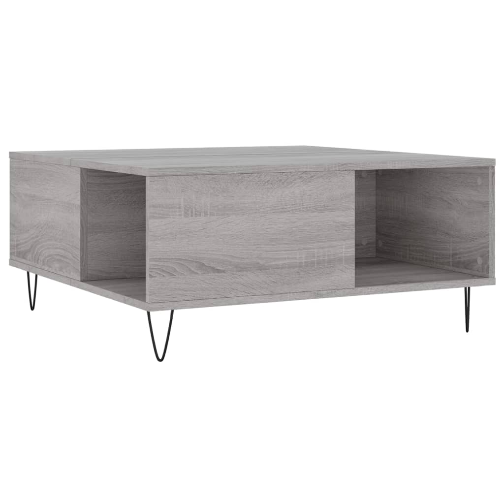 vidaXL Măsuță de cafea, gri sonoma, 80x80x36,5 cm, lemn prelucrat vidaXL Măsuță de cafea, gri sonoma, 80x80x36,5 cm, lemn prelucrat