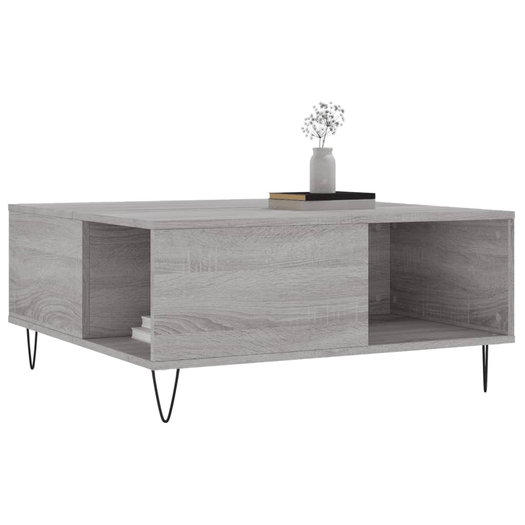 vidaXL Măsuță de cafea, gri sonoma, 80x80x36,5 cm, lemn prelucrat vidaXL Măsuță de cafea, gri sonoma, 80x80x36,5 cm, lemn prelucrat