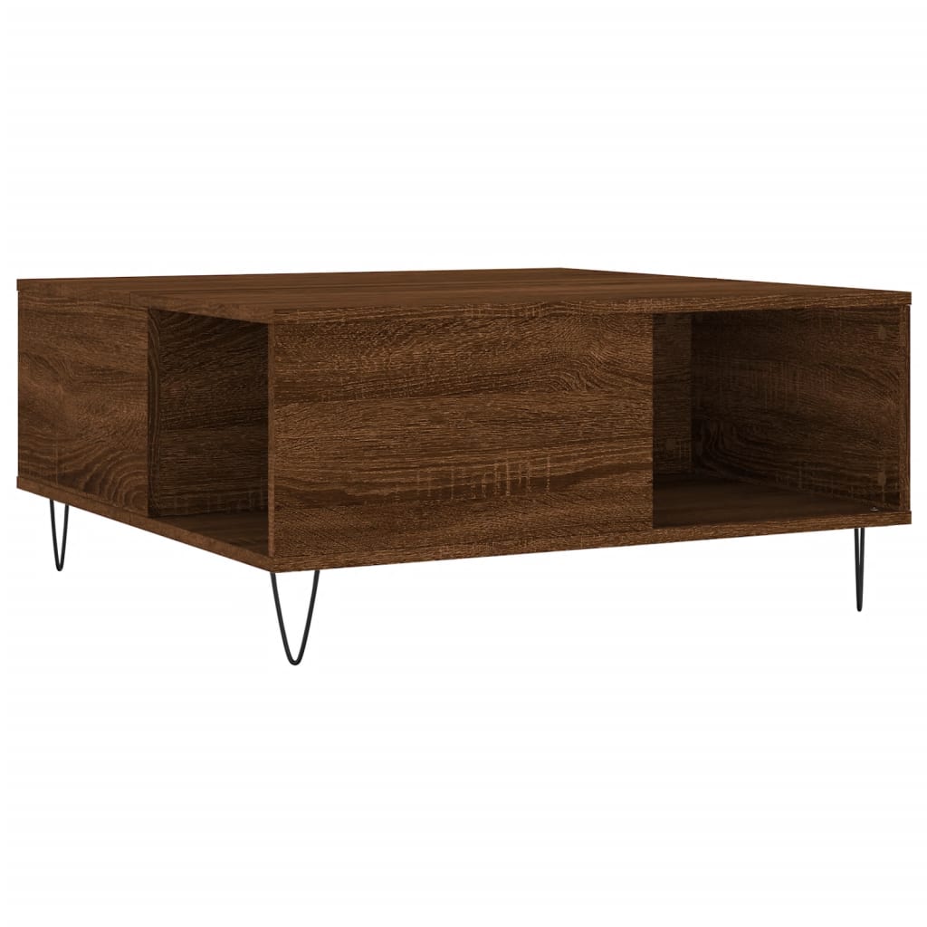 vidaXL Măsuță de cafea, stejar maro, 80x80x36,5 cm, lemn prelucrat vidaXL Măsuță de cafea, stejar maro, 80x80x36,5 cm, lemn prelucrat
