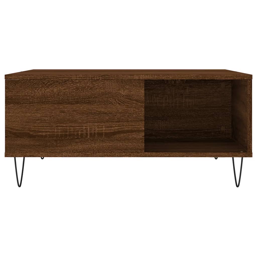 vidaXL Măsuță de cafea, stejar maro, 80x80x36,5 cm, lemn prelucrat vidaXL Măsuță de cafea, stejar maro, 80x80x36,5 cm, lemn prelucrat