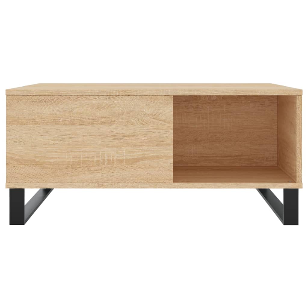vidaXL Măsuță de cafea, stejar afumat, 80x80x36,5 cm, lemn prelucrat