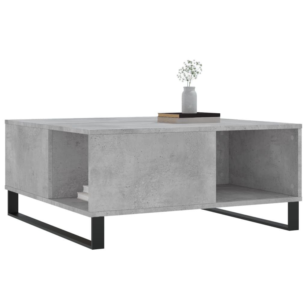 vidaXL Măsuță de cafea, gri beton, 80x80x36,5 cm, lemn prelucrat vidaXL Măsuță de cafea, gri beton, 80x80x36,5 cm, lemn prelucrat