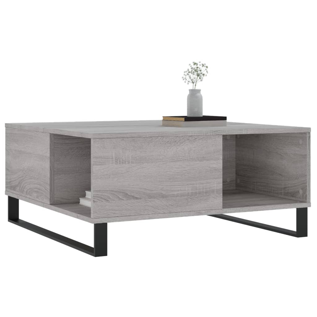 vidaXL Măsuță de cafea, gri sonoma, 80x80x36,5 cm, lemn prelucrat