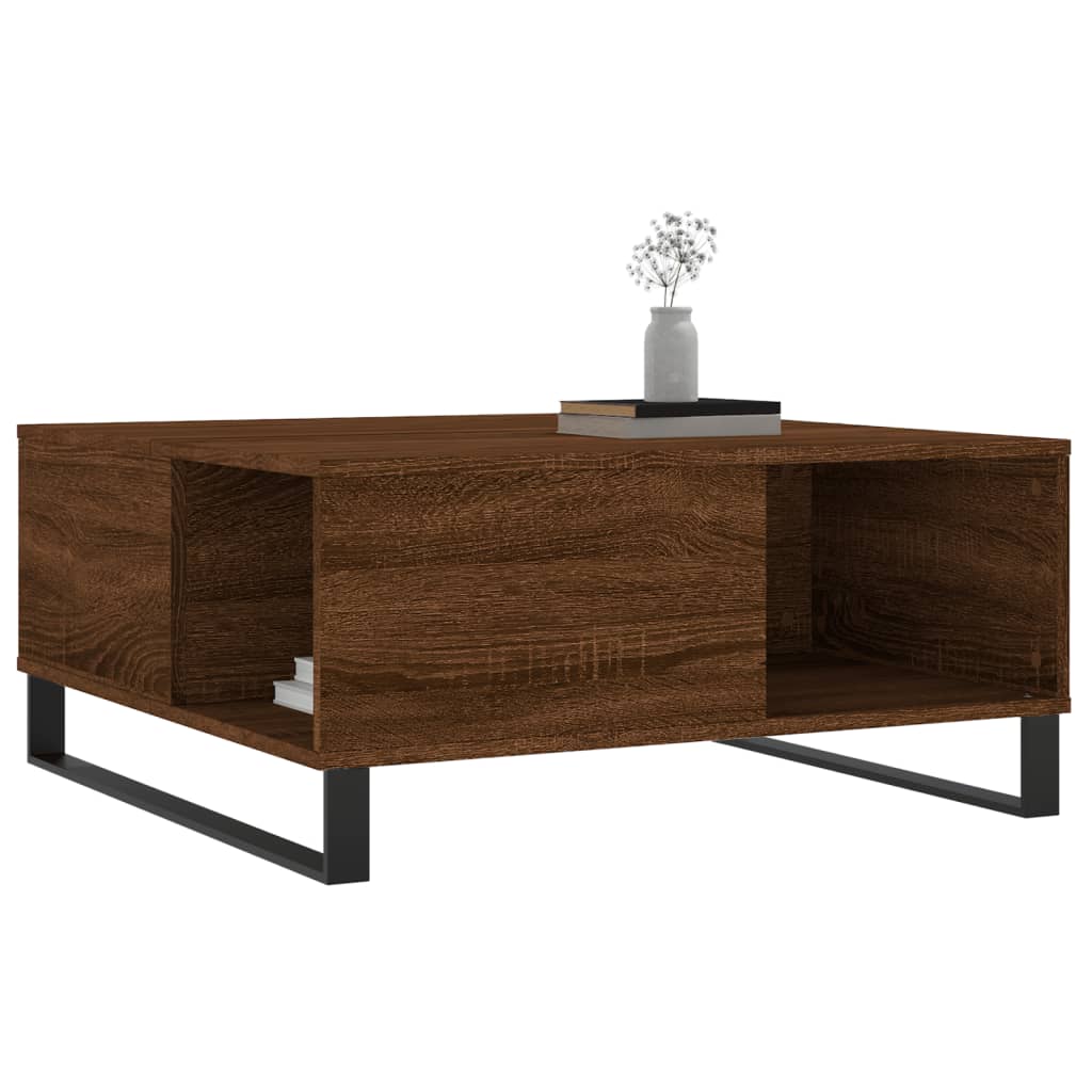 vidaXL Măsuță de cafea, stejar maro, 80x80x36,5 cm, lemn prelucrat vidaXL Măsuță de cafea, stejar maro, 80x80x36,5 cm, lemn prelucrat