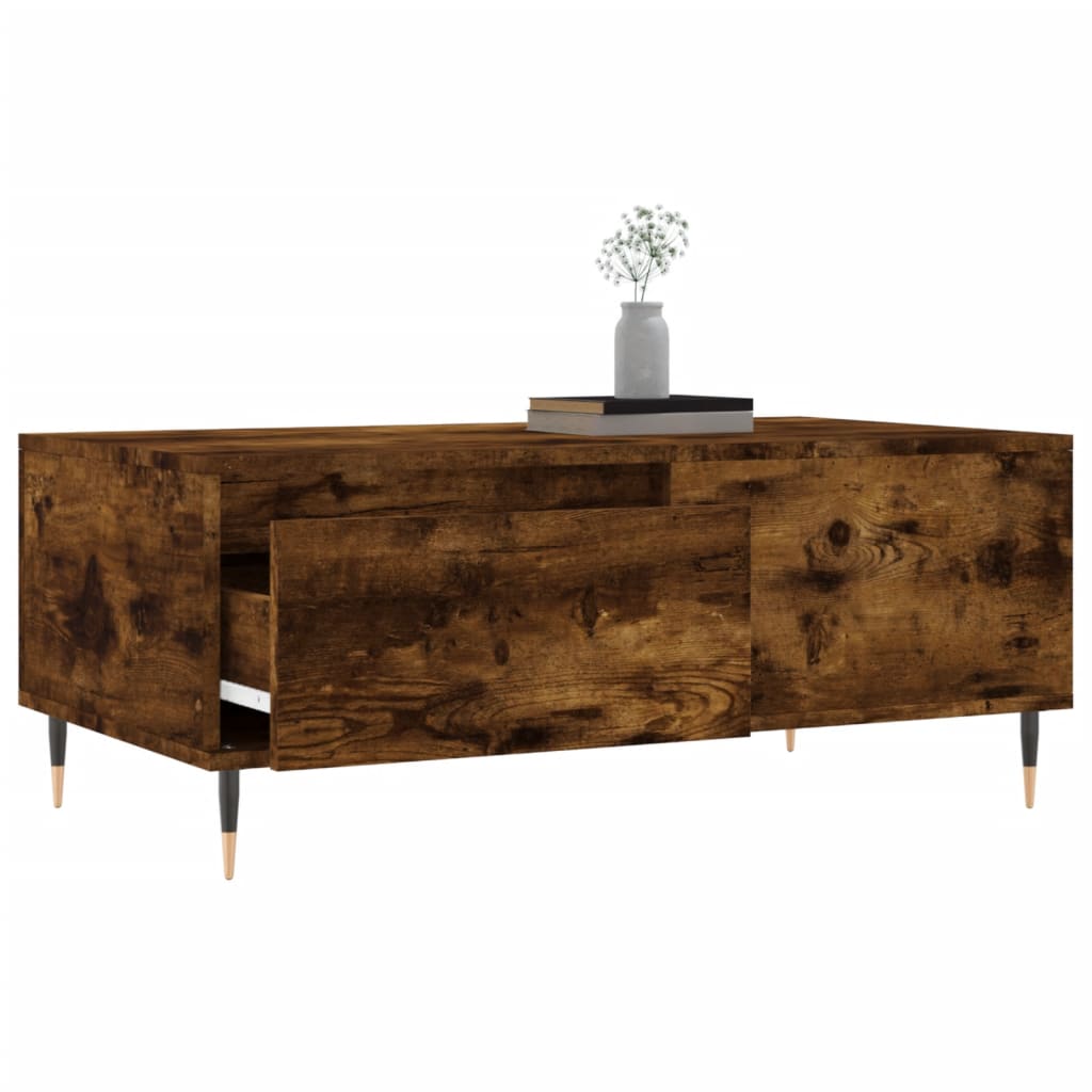 vidaXL Măsuță de cafea, stejar fumuriu, 90x50x36,5 cm, lemn prelucrat vidaXL Măsuță de cafea, stejar fumuriu, 90x50x36,5 cm, lemn prelucrat