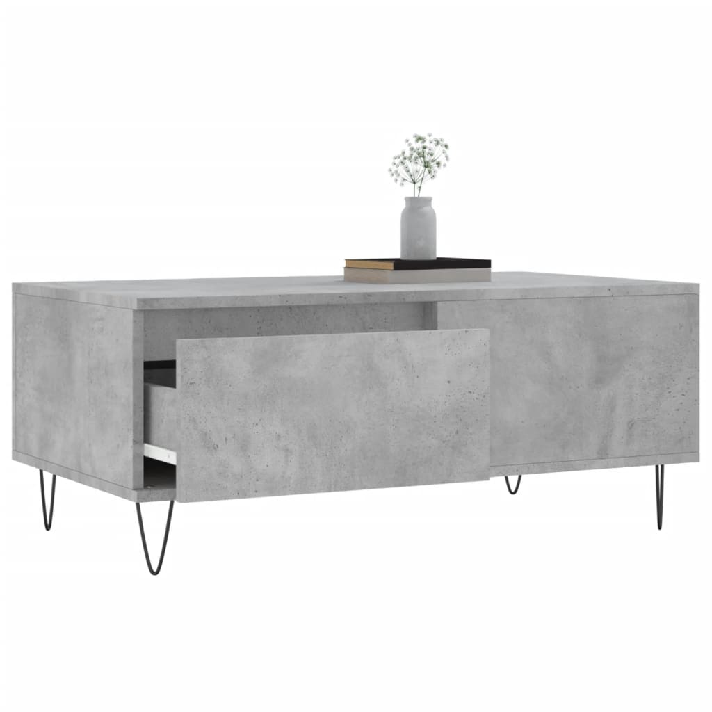 vidaXL Măsuță de cafea, gri beton, 90x50x36,5 cm, lemn compozit vidaXL Măsuță de cafea, gri beton, 90x50x36,5 cm, lemn compozit