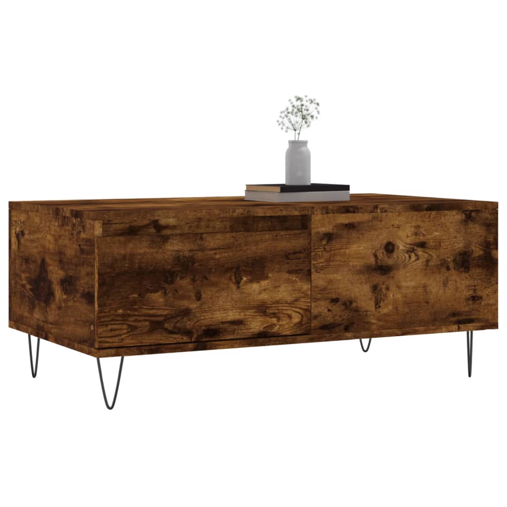vidaXL Măsuță de cafea, stejar fumuriu, 90x50x36,5 cm, lemn prelucrat vidaXL Măsuță de cafea, stejar fumuriu, 90x50x36,5 cm, lemn prelucrat
