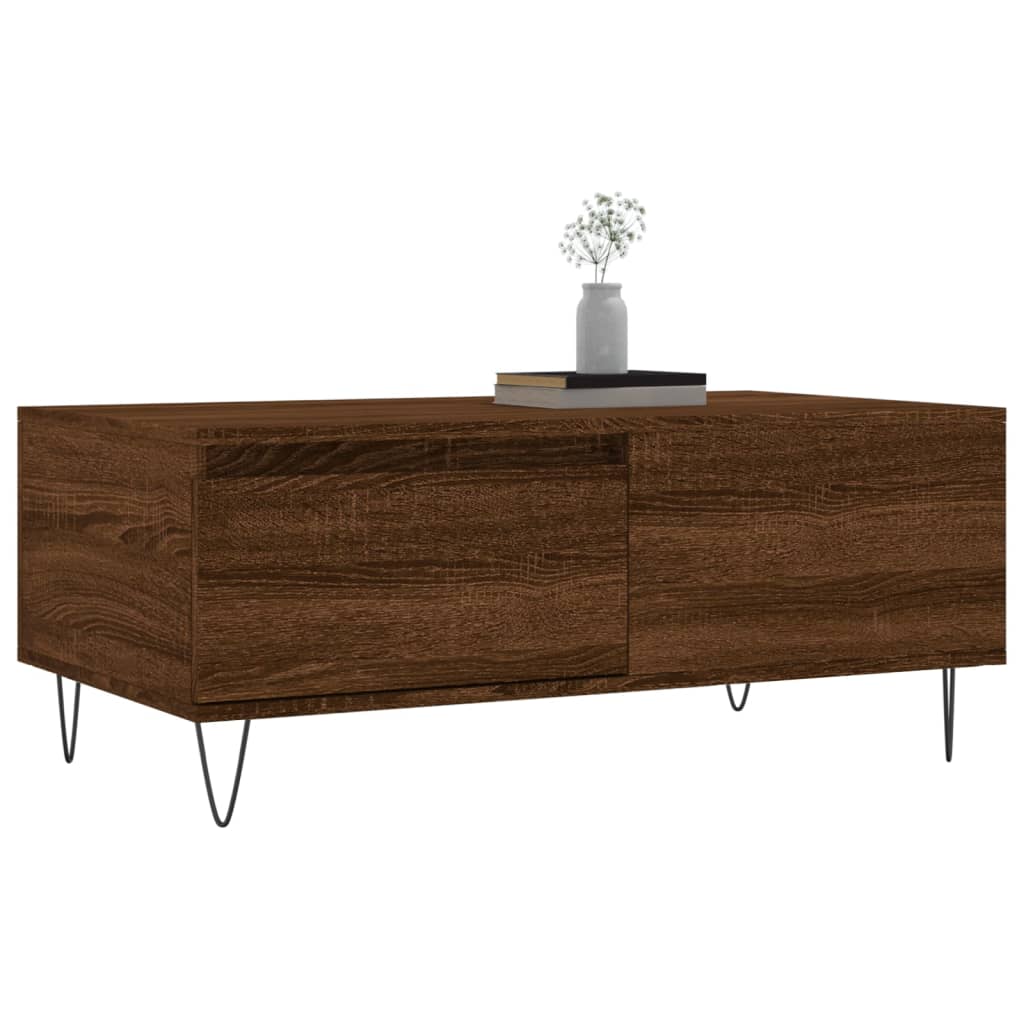 vidaXL Măsuță de cafea, stejar maro, 90x50x36,5 cm, lemn prelucrat vidaXL Măsuță de cafea, stejar maro, 90x50x36,5 cm, lemn prelucrat