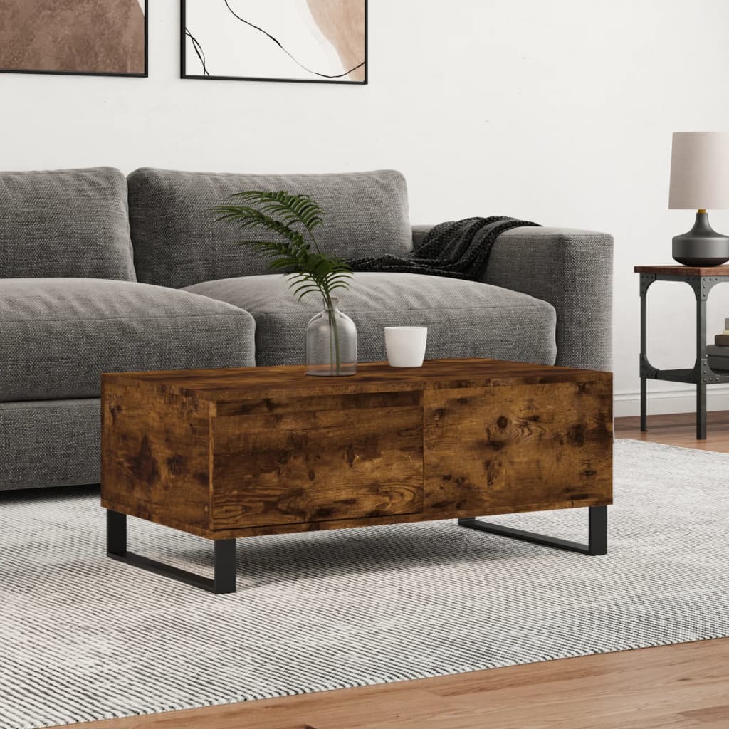 vidaXL Măsuță de cafea, stejar fumuriu, 90x50x36,5 cm, lemn prelucrat vidaXL Măsuță de cafea, stejar fumuriu, 90x50x36,5 cm, lemn prelucrat