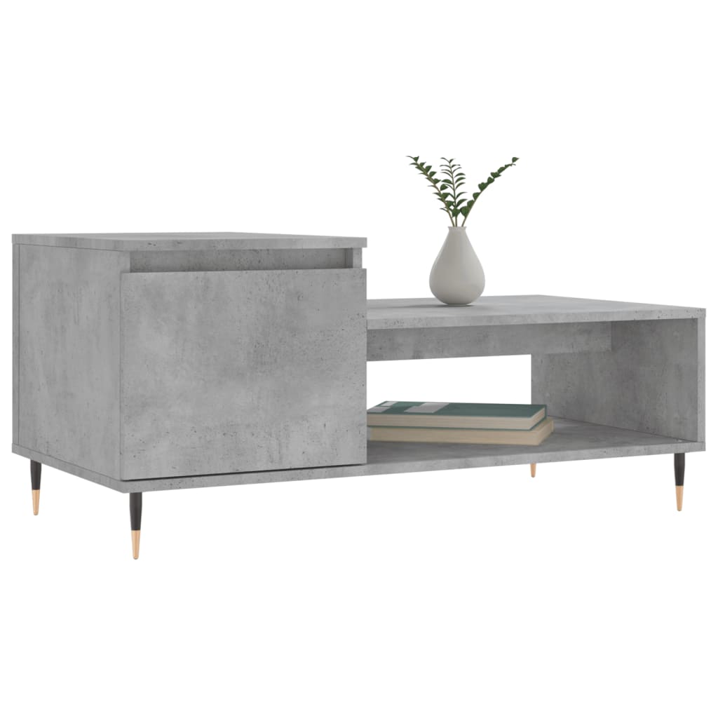 vidaXL Măsuță de cafea, gri beton, 100x50x45 cm, lemn prelucrat vidaXL Măsuță de cafea, gri beton, 100x50x45 cm, lemn prelucrat