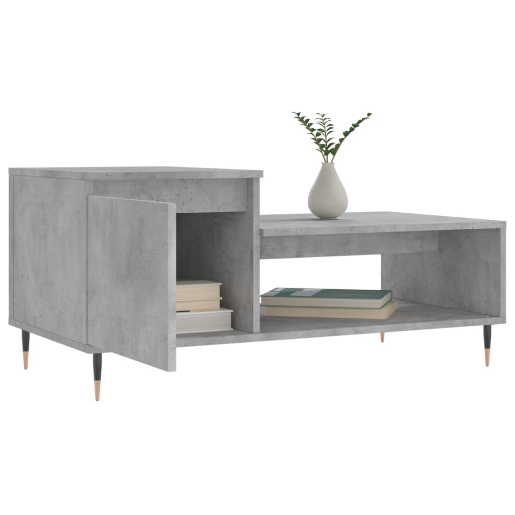 vidaXL Măsuță de cafea, gri beton, 100x50x45 cm, lemn prelucrat vidaXL Măsuță de cafea, gri beton, 100x50x45 cm, lemn prelucrat