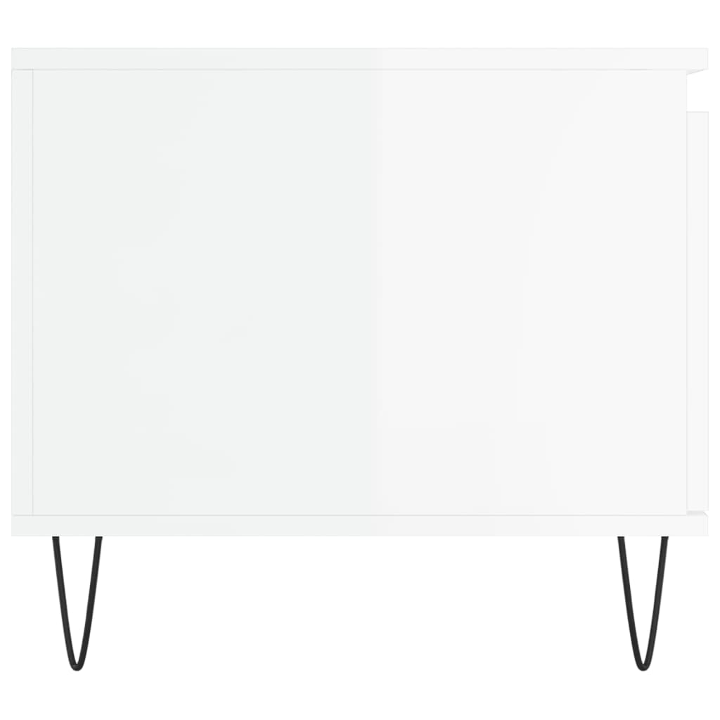 vidaXL Măsuță de cafea, alb extralucios, 100x50x45 cm, lemn compozit vidaXL Măsuță de cafea, alb extralucios, 100x50x45 cm, lemn compozit