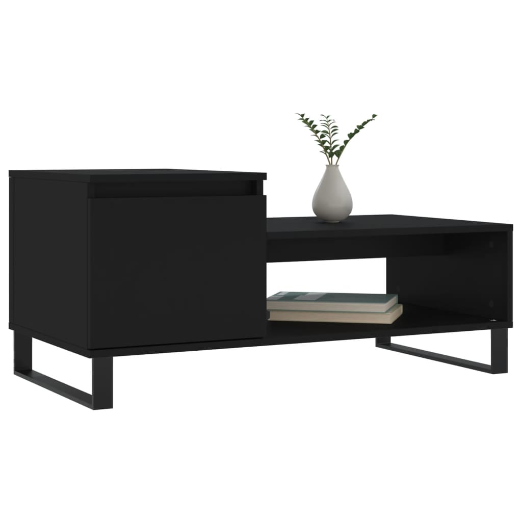 vidaXL Măsuță de cafea, negru, 100x50x45 cm, lemn prelucrat vidaXL Măsuță de cafea, negru, 100x50x45 cm, lemn prelucrat