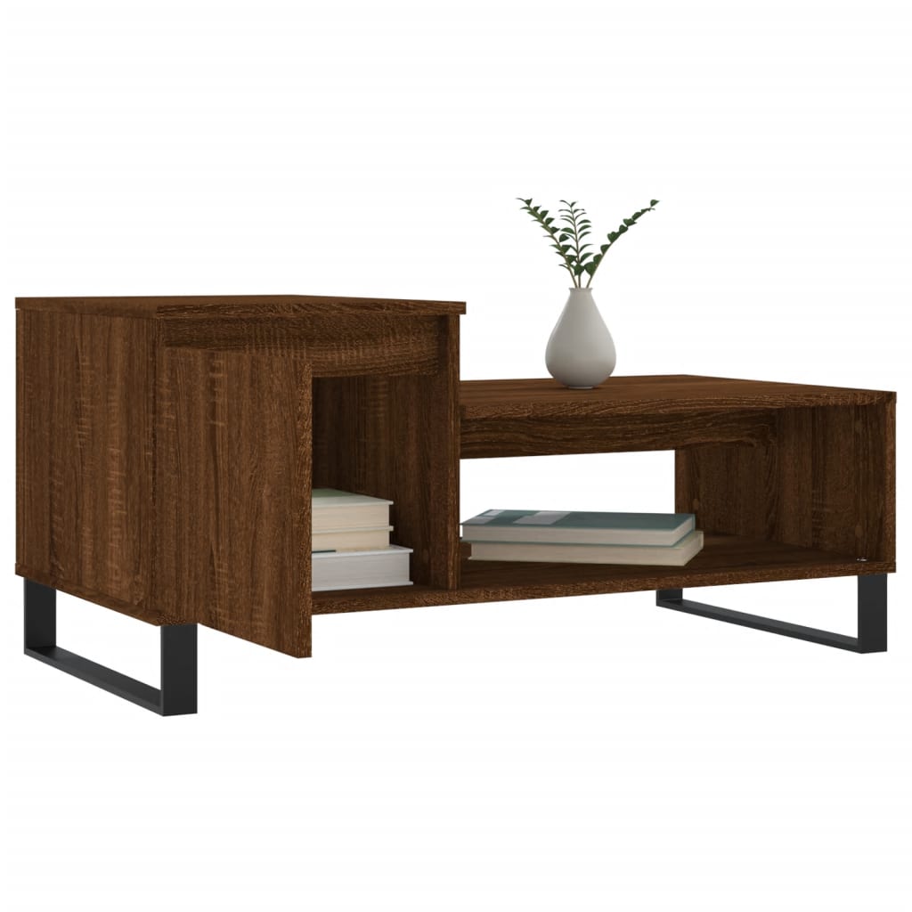 vidaXL Măsuță de cafea, stejar maro, 100x50x45 cm, lemn prelucrat vidaXL Măsuță de cafea, stejar maro, 100x50x45 cm, lemn prelucrat