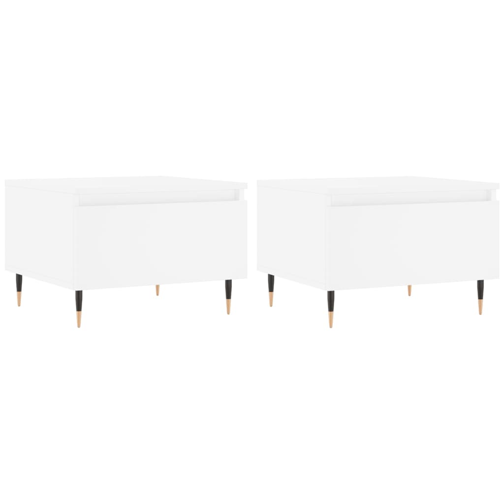 vidaXL Măsuțe de cafea, 2 buc., alb, 50x46x35 cm, lemn prelucrat