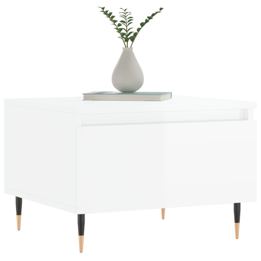 vidaXL Mese de cafea 2 buc. alb extralucios 50x46x35 cm lemn compozit