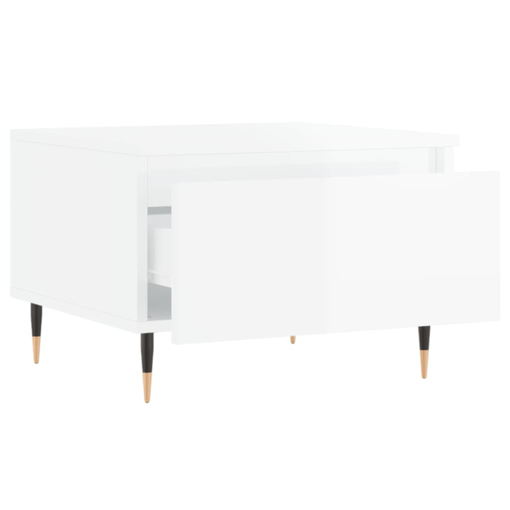 vidaXL Mese de cafea 2 buc. alb extralucios 50x46x35 cm lemn compozit
