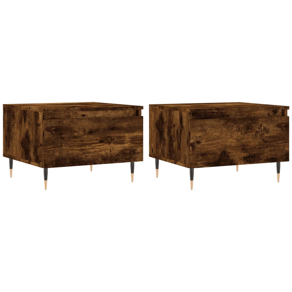 vidaXL Mese de cafea 2 buc. stejar fumuriu 50x46x35 cm lemn compozit vidaXL Mese de cafea 2 buc. stejar fumuriu 50x46x35 cm lemn compozit