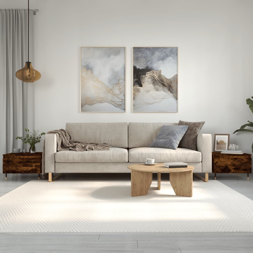 vidaXL Mese de cafea 2 buc. stejar fumuriu 50x46x35 cm lemn compozit vidaXL Mese de cafea 2 buc. stejar fumuriu 50x46x35 cm lemn compozit