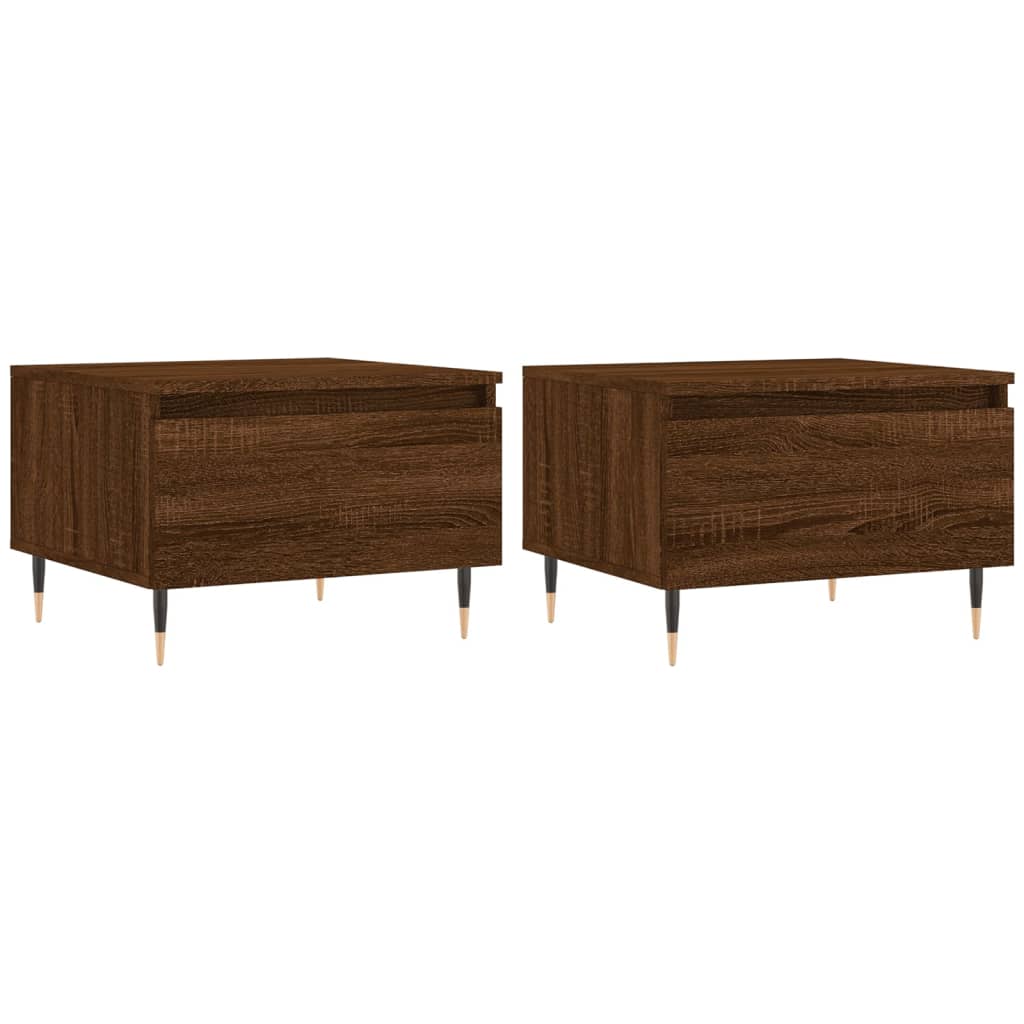 vidaXL Mese de cafea 2 buc. stejar maro 50x46x35 cm lemn compozit vidaXL Mese de cafea 2 buc. stejar maro 50x46x35 cm lemn compozit