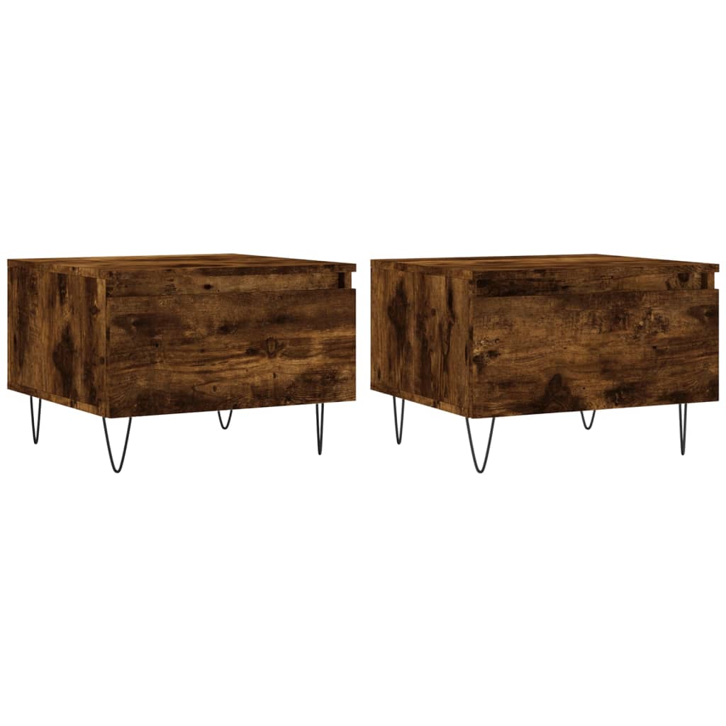 vidaXL Mese de cafea 2 buc. stejar fumuriu 50x46x35 cm lemn compozit vidaXL Mese de cafea 2 buc. stejar fumuriu 50x46x35 cm lemn compozit