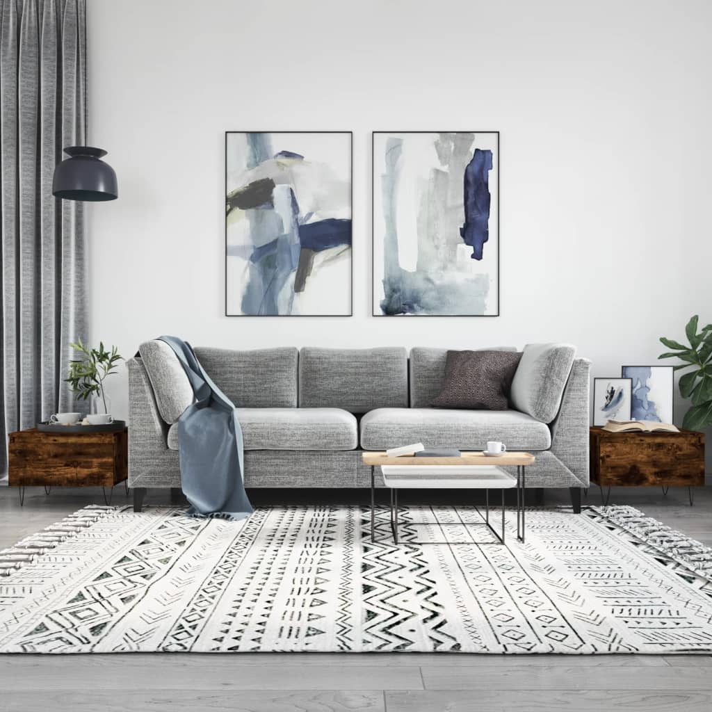vidaXL Mese de cafea 2 buc. stejar fumuriu 50x46x35 cm lemn compozit vidaXL Mese de cafea 2 buc. stejar fumuriu 50x46x35 cm lemn compozit