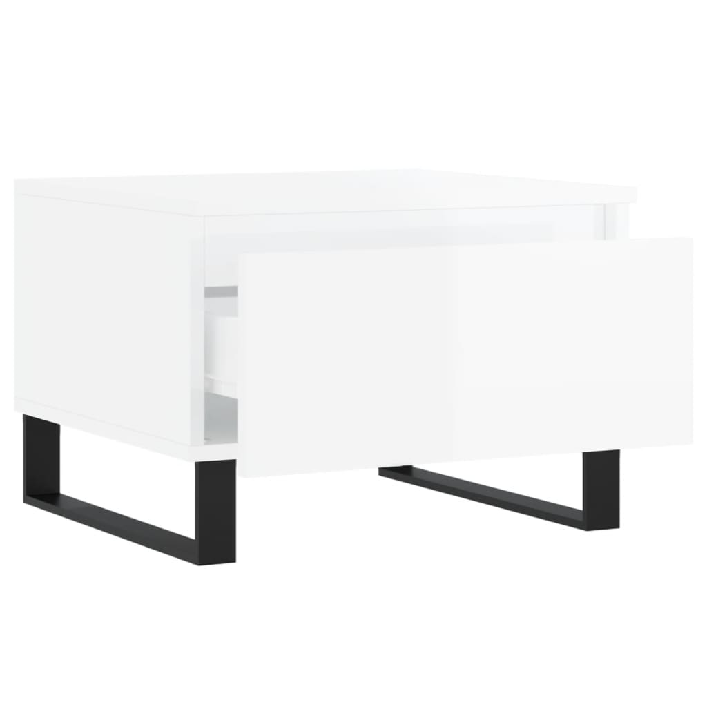 vidaXL Mese de cafea 2 buc. alb extralucios 50x46x35 cm lemn compozit