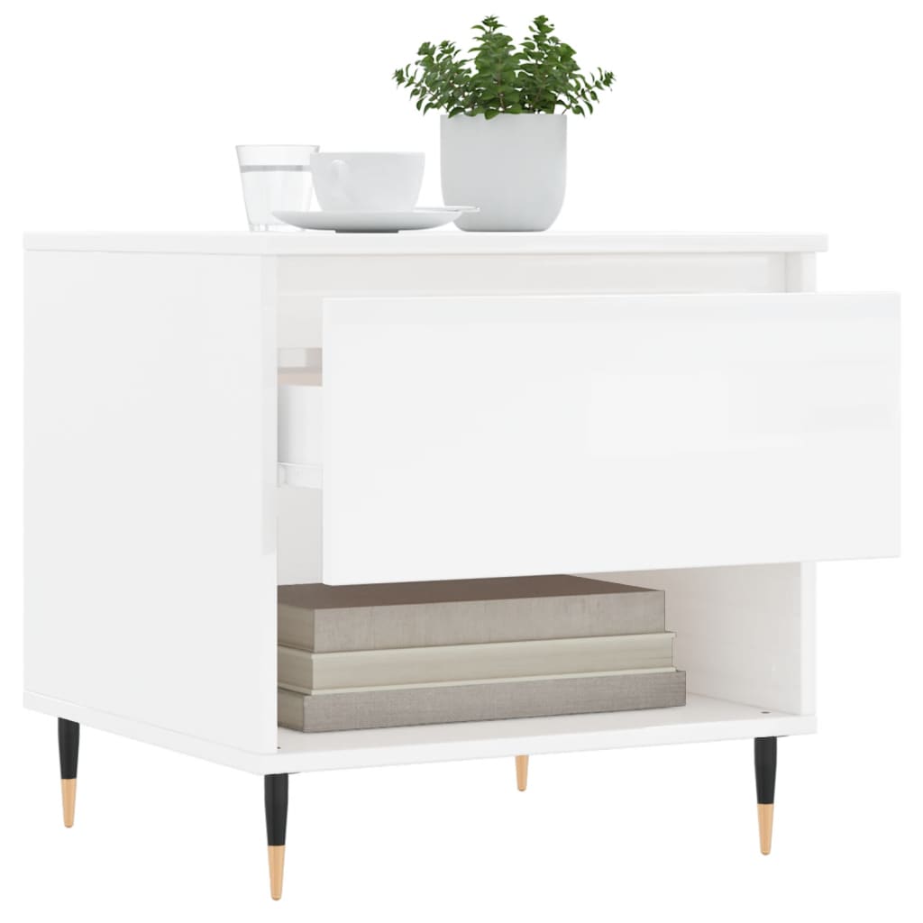 vidaXL Mese de cafea 2 buc. alb extralucios 50x46x50 cm lemn compozit vidaXL Mese de cafea 2 buc. alb extralucios 50x46x50 cm lemn compozit