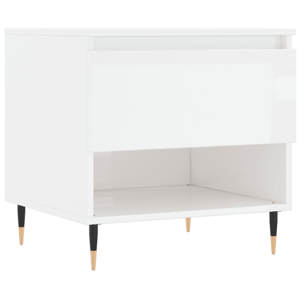 vidaXL Mese de cafea 2 buc. alb extralucios 50x46x50 cm lemn compozit vidaXL Mese de cafea 2 buc. alb extralucios 50x46x50 cm lemn compozit
