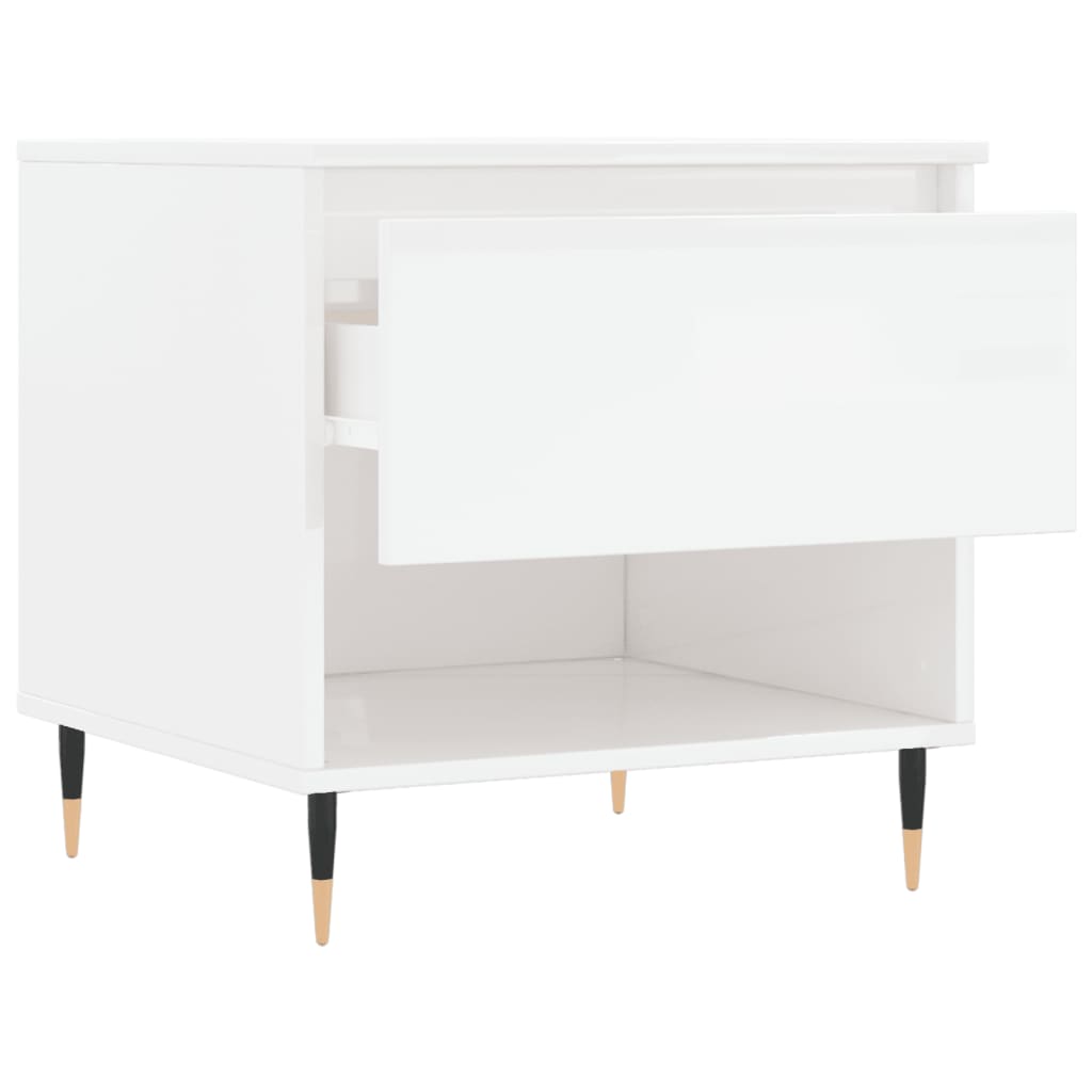 vidaXL Mese de cafea 2 buc. alb extralucios 50x46x50 cm lemn compozit vidaXL Mese de cafea 2 buc. alb extralucios 50x46x50 cm lemn compozit