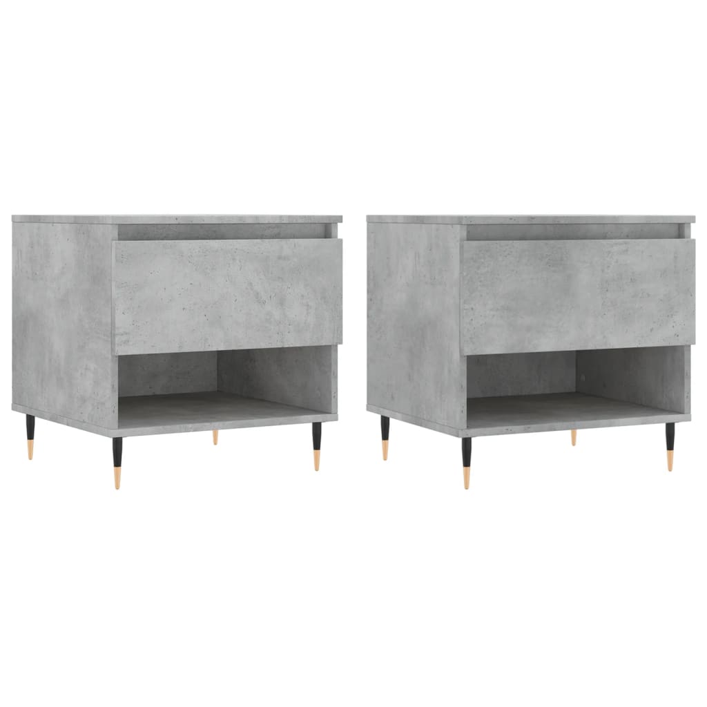 vidaXL Mese de cafea, 2 buc., gri beton, 50x46x50 cm, lemn compozit vidaXL Mese de cafea, 2 buc., gri beton, 50x46x50 cm, lemn compozit