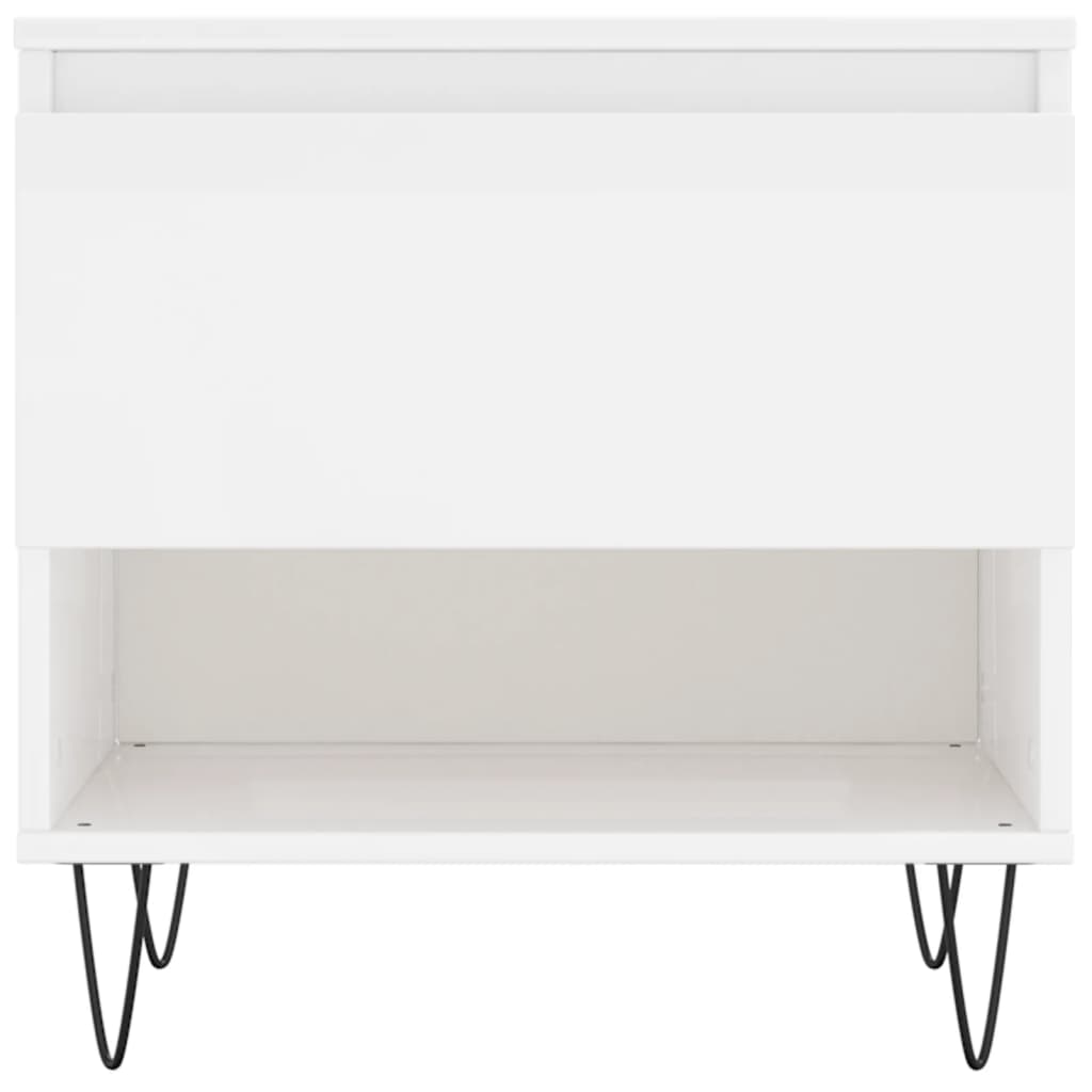 vidaXL Mese de cafea 2 buc. alb extralucios 50x46x50 cm lemn compozit