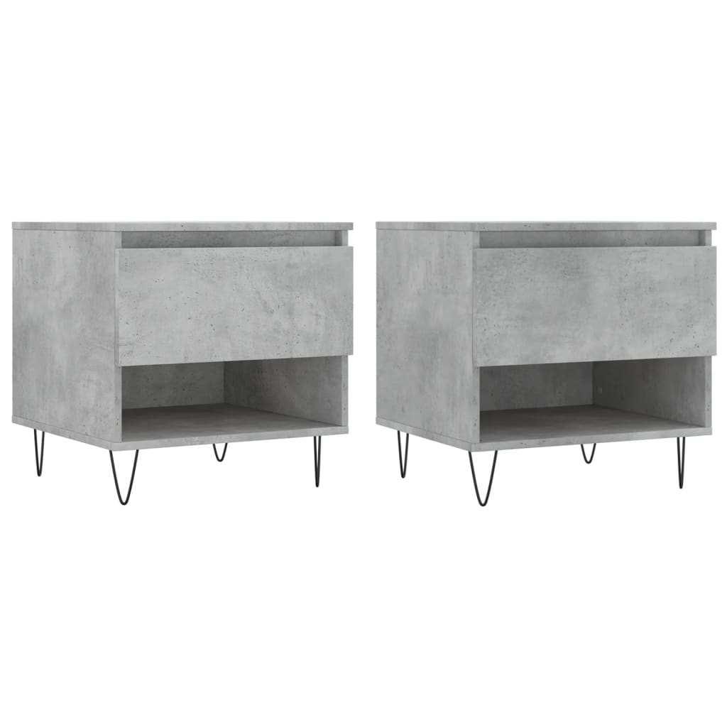 vidaXL Mese de cafea, 2 buc., gri beton, 50x46x50 cm, lemn compozit vidaXL Mese de cafea, 2 buc., gri beton, 50x46x50 cm, lemn compozit