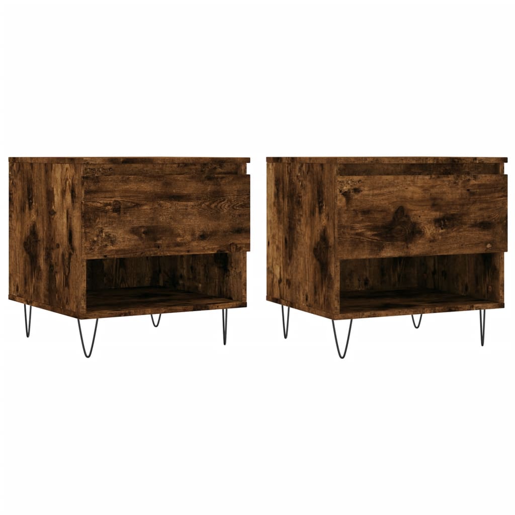 vidaXL Măsuțe de cafea 2 buc. stejar fumuriu 50x46x50 cm lemn compozit