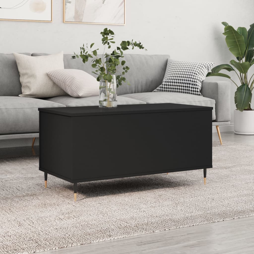 vidaXL Măsuță de cafea, negru, 90x44,5x45 cm, lemn compozit vidaXL Măsuță de cafea, negru, 90x44,5x45 cm, lemn compozit