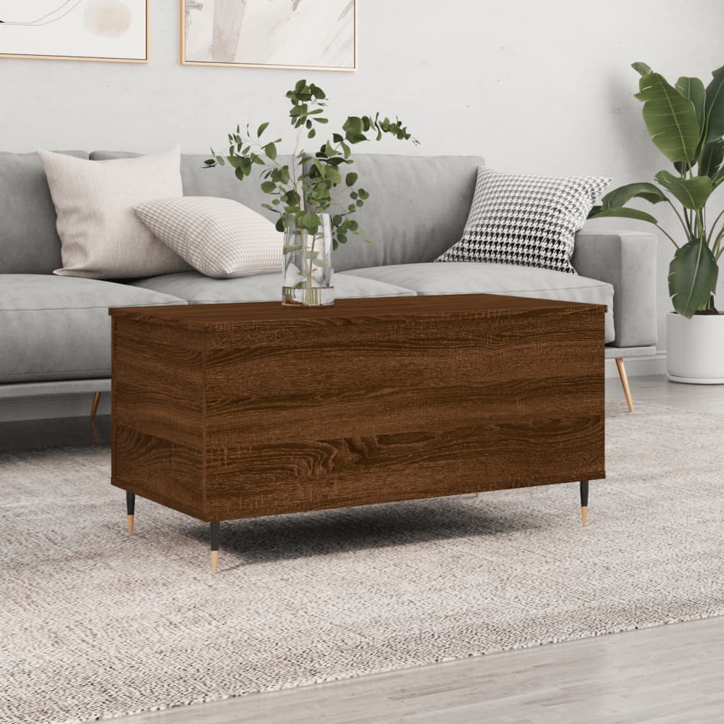 vidaXL Măsuță de cafea, stejar maro, 90x44,5x45 cm, lemn compozit vidaXL Măsuță de cafea, stejar maro, 90x44,5x45 cm, lemn compozit