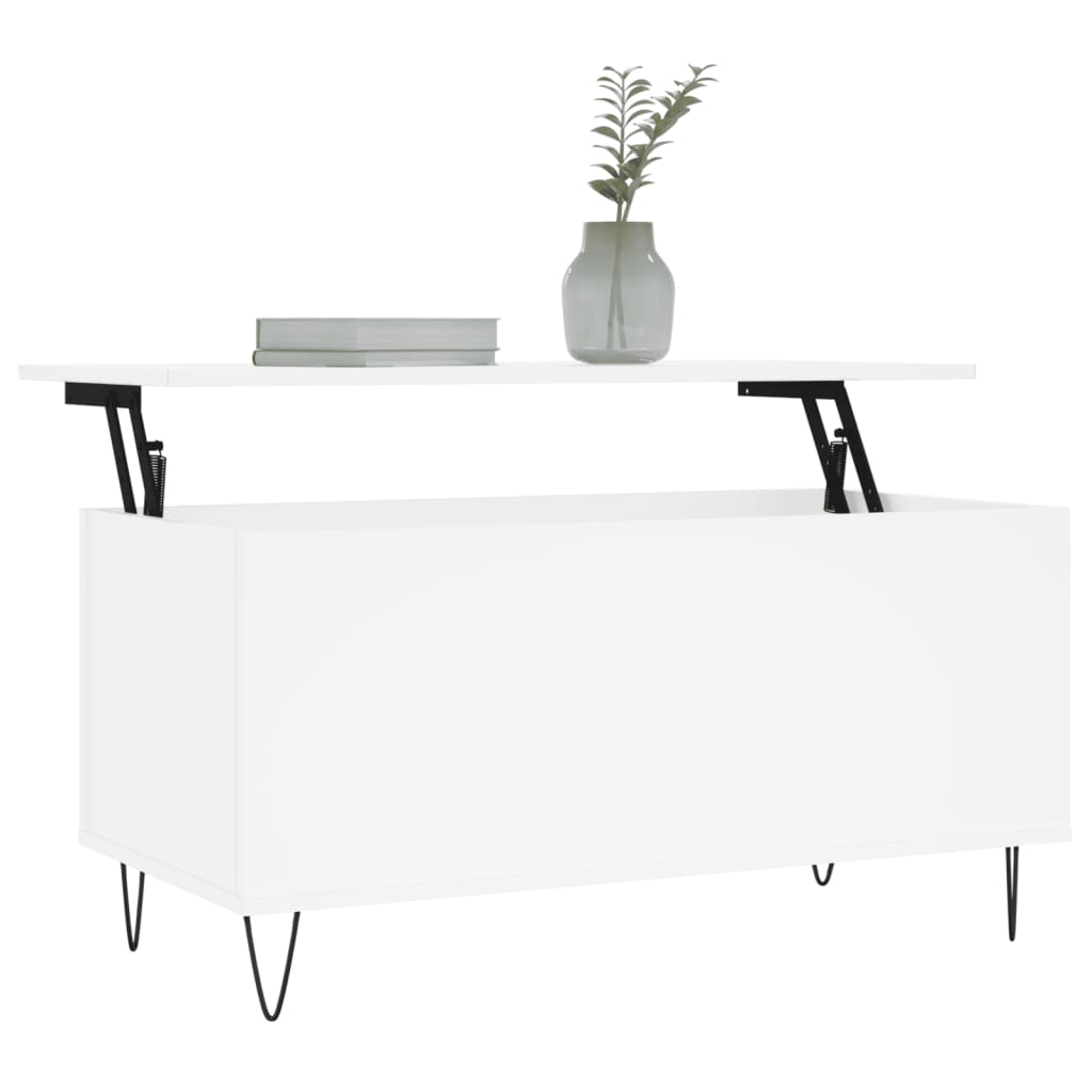 vidaXL Măsuță de cafea, alb, 90x44,5x45 cm, lemn compozit
