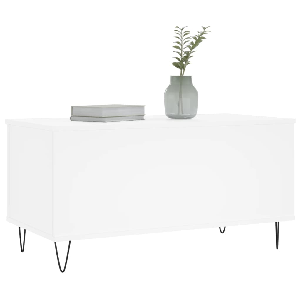 vidaXL Măsuță de cafea, alb, 90x44,5x45 cm, lemn compozit