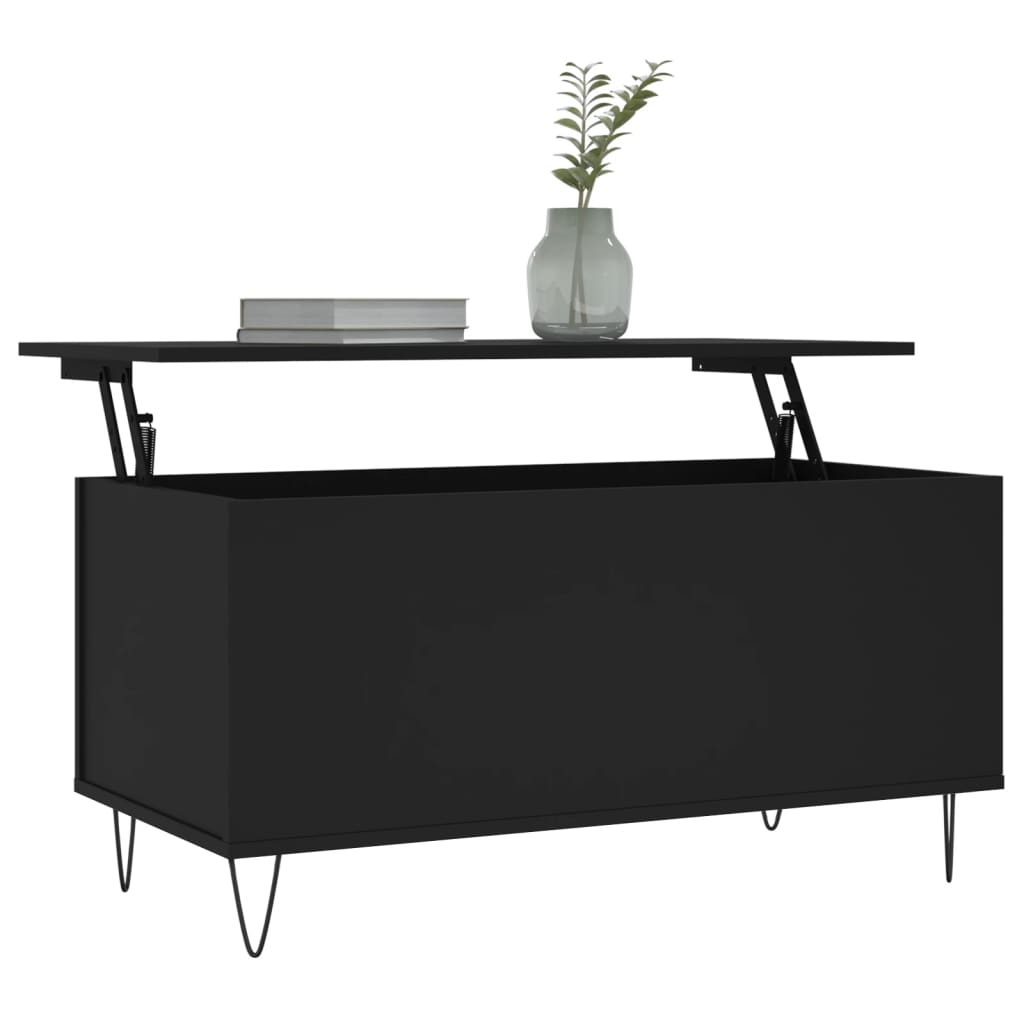 vidaXL Măsuță de cafea, negru, 90x44,5x45 cm, lemn compozit vidaXL Măsuță de cafea, negru, 90x44,5x45 cm, lemn compozit